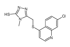 5-[[(7-氯-4-喹啉)磺酰基]甲基]-4-甲基-4H-1,2,4-噻唑-3-硫醇结构式