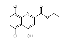5,8-dichloro-4-hydroxy-quinoline-2-carboxylic acid ethyl ester结构式