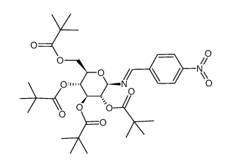 4-nitro-N-(2,3,4,6-tetra-O-pivaloyl-D-glucopyranosyl)benzylideneamine结构式