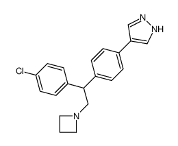4-[4-[2-(azetidin-1-yl)-1-(4-chlorophenyl)ethyl]phenyl]-1H-pyrazole Structure