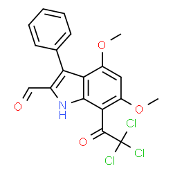 1H-Indole-2-carboxaldehyde,4,6-dimethoxy-3-phenyl-7-(trichloroacetyl)- (9CI)结构式
