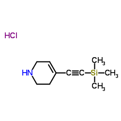 4-[(Trimethylsilyl)ethynyl]-1,2,3,6-tetrahydropyridine hydrochloride (1:1)结构式
