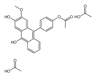 acetic acid,[4-(3,10-dihydroxy-2-methoxyanthracen-9-yl)phenyl] acetate Structure