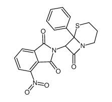 4-Nitro-2-(8-oxo-6-phenyl-5-thia-1-aza-bicyclo[4.2.0]oct-7-yl)-isoindole-1,3-dione结构式