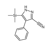 4-phenyl-5-trimethylsilyl-1H-pyrazole-3-carbonitrile结构式