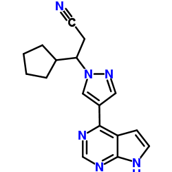 3-cyclopentyl-3-[4-(7H-pyrrolo[2,3-d]pyrimidin-4-yl)-1-pyrazolyl]propanenitrile Structure