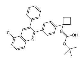 1-(4-(5-氯-3-苯基-1,6-萘啶-2-基)苯基)环丁基氨基甲酸叔丁酯结构式