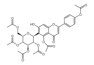 5,7,4'-trihydroxy-6-C-(β-D-glucopyranosyl)flavone peracetate Structure