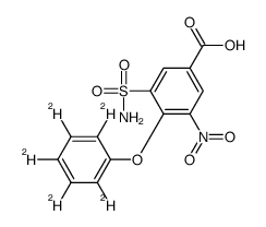 3-Nitro-4-phenoxy-5-sulfamoylbenzoic Acid-d5结构式