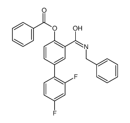 3-(苄基l氨基甲酰)-2,4-二氟联苯-4-苯甲酸结构式