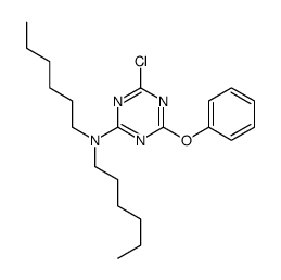 4-chloro-N,N-dihexyl-6-phenoxy-1,3,5-triazin-2-amine结构式