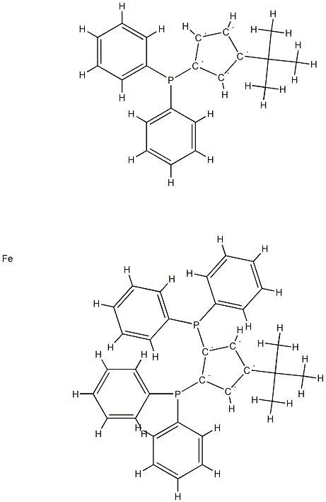1'',4-双(叔丁基)-1,2,3''-三(二苯基膦基)二茂铁结构式