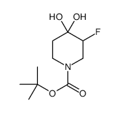 3-氟-4,4-二羟基哌啶-1-甲酸叔丁酯结构式