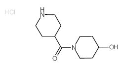 (4-Hydroxy-1-piperidinyl)(4-piperidinyl)methanone hydrochloride结构式