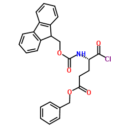 Fmoc-γ-苄基酯-L-谷氨酰氯结构式