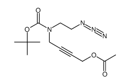 4-((2-azidoethyl)(tert-butoxycarbonyl)amino)but-2-yn-1-yl acetate结构式