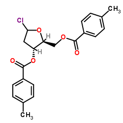 1-氯-2-脱氧-3,5-二-O-对甲苯甲酰基-L-呋喃核糖结构式