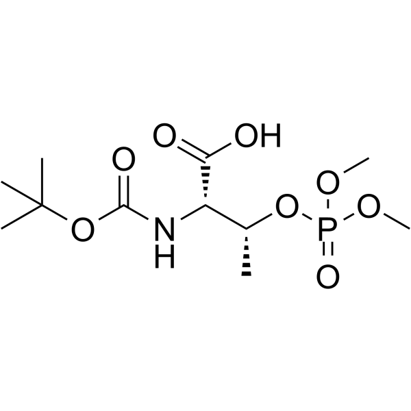 Nα-Boc-O-(二甲基磷酸基)-L-苏氨酸结构式