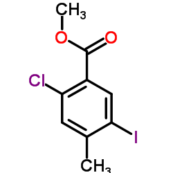 2-氯-5-碘-4-甲基-苯甲酸甲酯结构式