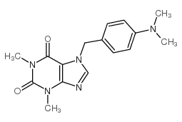 7-(4-(二甲基氨基)苄基)-1,3-二甲基-1H-嘌呤-2,6(3h,7h)-二酮结构式