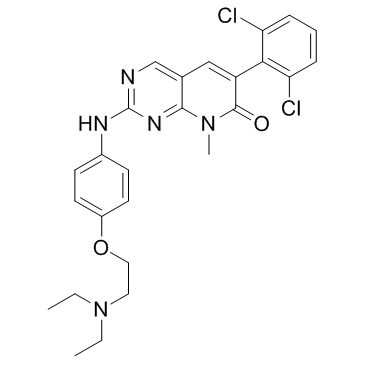 6-(2,6-二氯苯基)-2-[[4-[2-(二乙基氨基)乙氧基]苯基]氨基]-8-甲基吡啶并[2,3-d]嘧啶-7(8H)-酮图片