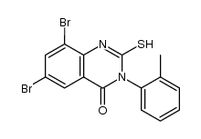 6,8-dibromo-2-thioxo-3-o-tolyl-2,3-dihydro-1H-quinazolin-4-one结构式