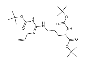 (S)-tert-butyl 5-(2-allyl-3-(tert-butoxycarbonyl)guanidino)-2-((tert-butoxycarbonyl)amino)pentanoate Structure