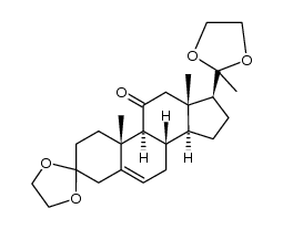 3,3,20,20-bis-ethanediyldioxy-pregn-5-en-11-one结构式