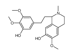 [1S,(-)]-1,2,3,4-Tetrahydro-1-[2-(3-hydroxy-4,5-dimethoxyphenyl)ethyl]-6-methoxy-2-methylisoquinoline-7-ol Structure