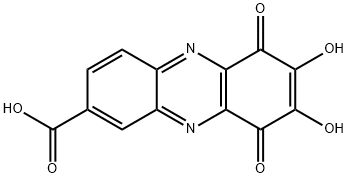 6,9-Dihydro-7,8-dihydroxy-6,9-dioxo-2-phenazinecarboxylic acid结构式
