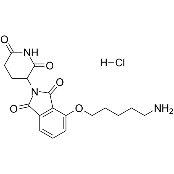 Thalidomide-O-C5-NH2 hydrochloride结构式