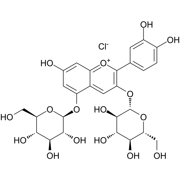 氯化失车菊素-3,5-O-双葡萄糖苷结构式