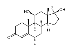 9-fluoro-11β,17β-dihydroxy-6α,17α-dimethyl-androst-4-en-3-one结构式