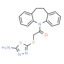 2-[(5-Amino-1,3,4-thiadiazol-2-yl)sulfanyl]-1-(10,11-dihydro-5H-dibenzo[b,f]azepin-5-yl)ethanone结构式
