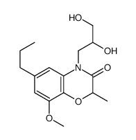 4-(2,3-dihydroxypropyl)-8-methoxy-2-methyl-6-propyl-1,4-benzoxazin-3-one结构式