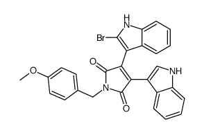 3-(2-Bromo-1H-indol-3-yl)-4-(1H-indol-3-yl)-1-(4-methoxybenzyl)-1 H-pyrrole-2,5-dione结构式