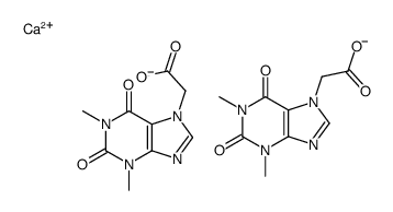 calcium 1,2,3,6-tetrahydro-1,3-dimethyl-2,6-dioxo-7H-purine-7-acetate结构式