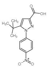 5-叔丁基-1-(4-硝基苯基)-1H-吡唑-3-羧酸结构式