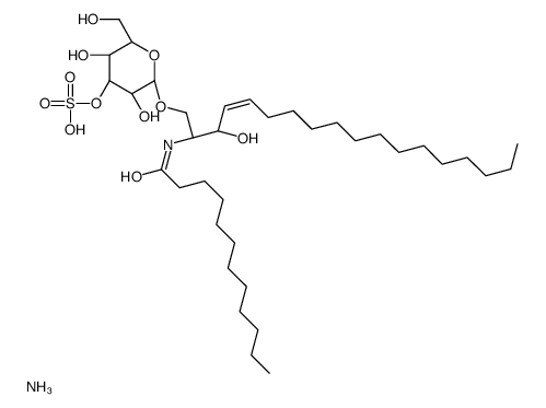 3-O-磺基-D-半乳糖基-β1-1'-N-月桂酰-D-赤型-神经鞘氨醇(铵盐)结构式