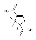3-Cyclopentene-1,3-dicarboxylic acid, 1,2,2-trimethyl-, (R)- (9CI)结构式