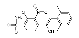3-chloro-N-(2,6-dimethylphenyl)-2-nitro-4-sulfamoylbenzamide结构式