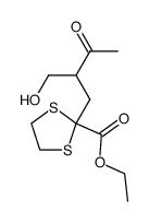 ethyl 2-(2-(hydroxymethyl)-3-oxobutyl)-1,3-dithiolane-2-carboxylate Structure