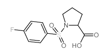 1-(4-fluorophenyl)sulfonylpyrrolidine-2-carboxylic acid结构式