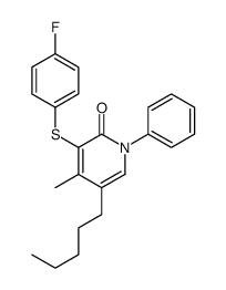3-(4-fluorophenyl)sulfanyl-4-methyl-5-pentyl-1-phenylpyridin-2-one结构式