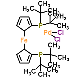 1,1'-双(二-叔丁基膦基)二茂铁二氯合钯结构式