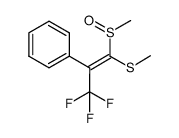 methyl (E)-3,3,3-trifluoro-1-methylsulfinyl-2-phenyl-1-propenyl sulfide结构式