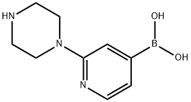 2-(piperazin-1-yl)pyridin-4-ylboronic acid结构式