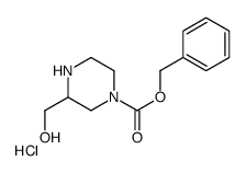 3-(羟基甲基)哌嗪-1-羧酸苄酯盐酸盐结构式