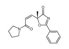 (R)-5H-5-methyl-5-[(Z)-3-oxo-3-(pyrrolidin-1-yl)propenyl]-2-phenyloxazol-4-one结构式