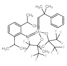 2,6-Diisopropylphenylimidoneophylidene molybdenum(VI) bis(hexafluoro-t-butoxide) Structure